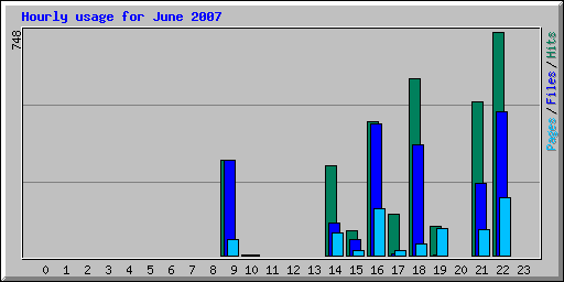 Hourly usage for June 2007