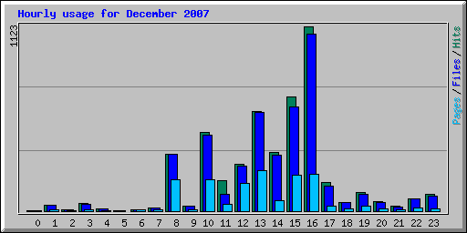 Hourly usage for December 2007