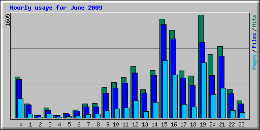 Hourly usage for June 2009